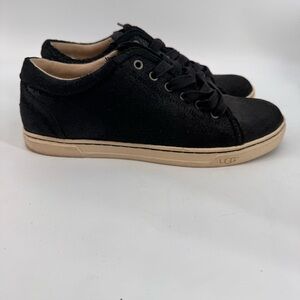 UGG Women’s Black Tomi Suede Lace Up Casual Sneaker Shoes Size 9
